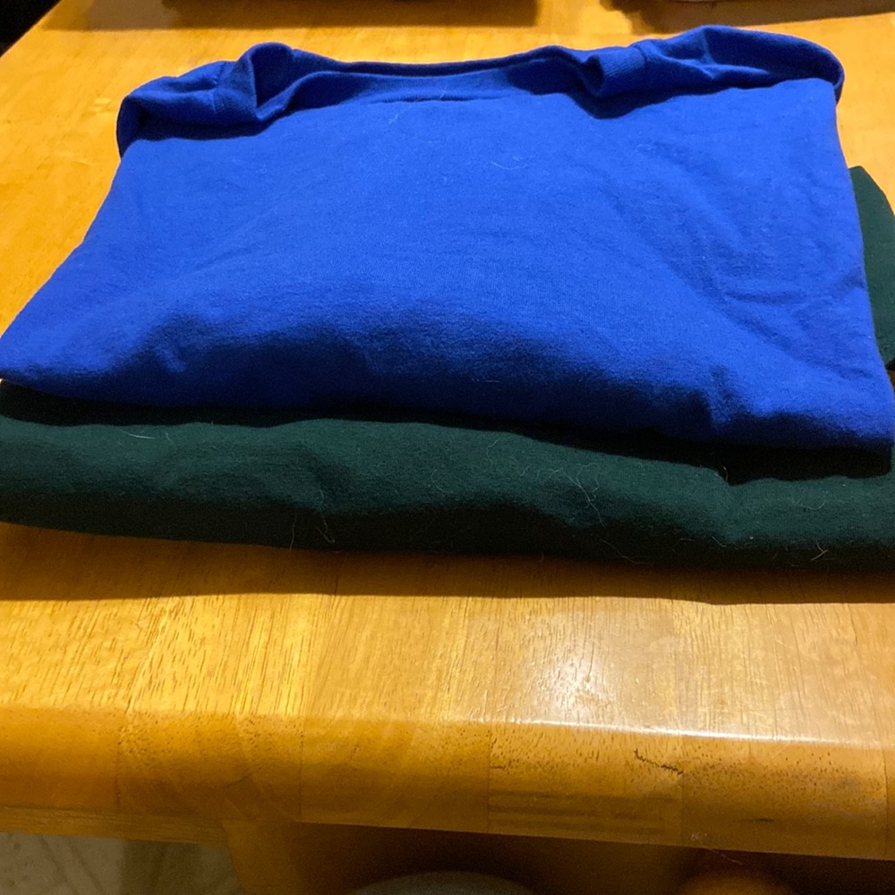 Hanes. Xl never worn t shirts. Evergreen and royal blue colors never worn